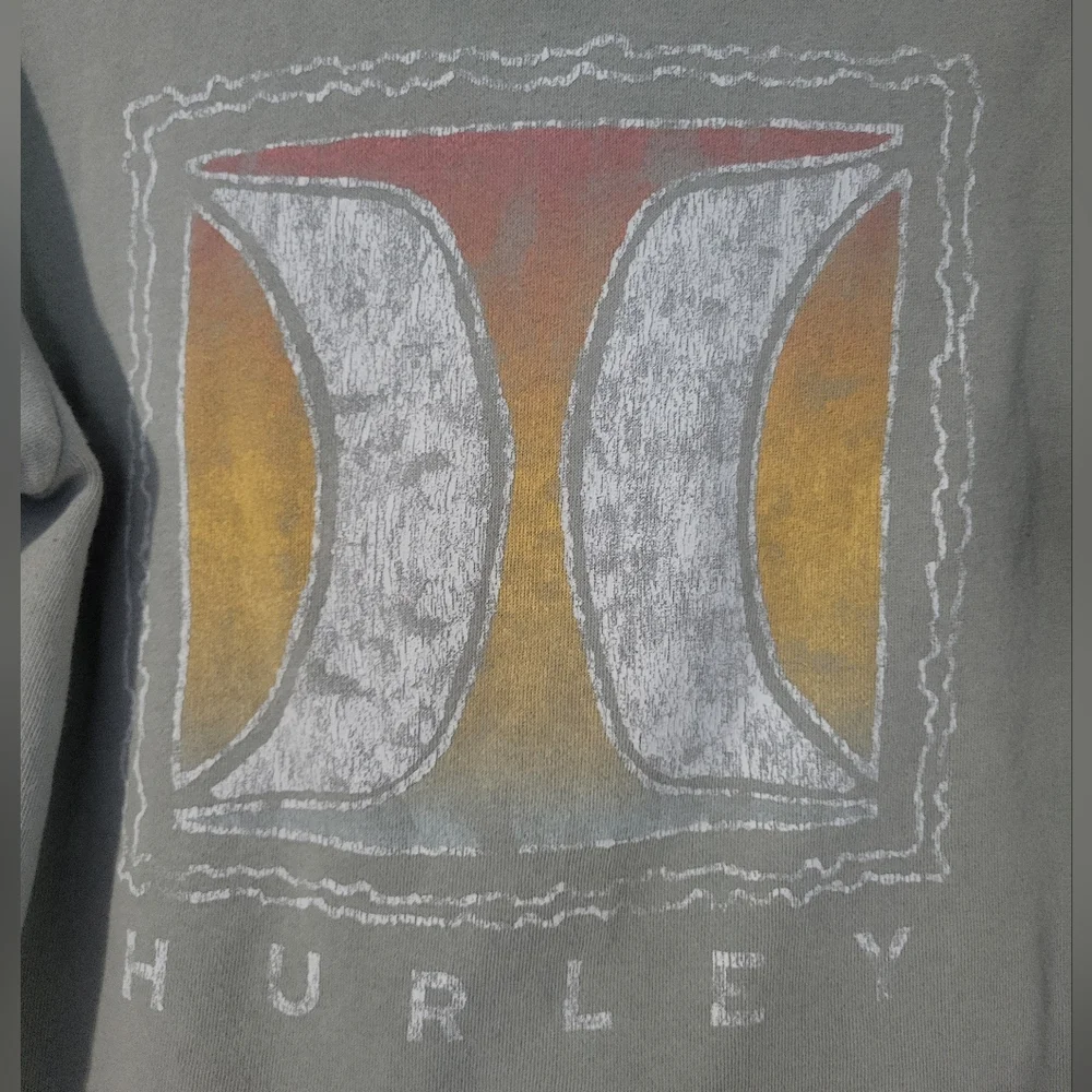 Hurley Light Green Logo Cropped Hoodie S Lightweight - Picture 3 of 6